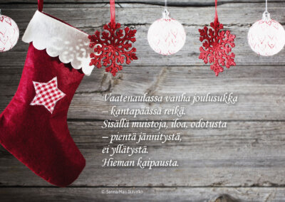 Joulukortit, taiteilija Sanna-Mari Ikävalko, 2 erilaista