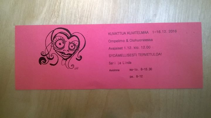 Avajaistunnelmissa, meille on pystytetty taidenäyttely! Tervetuloa katsomaan.
